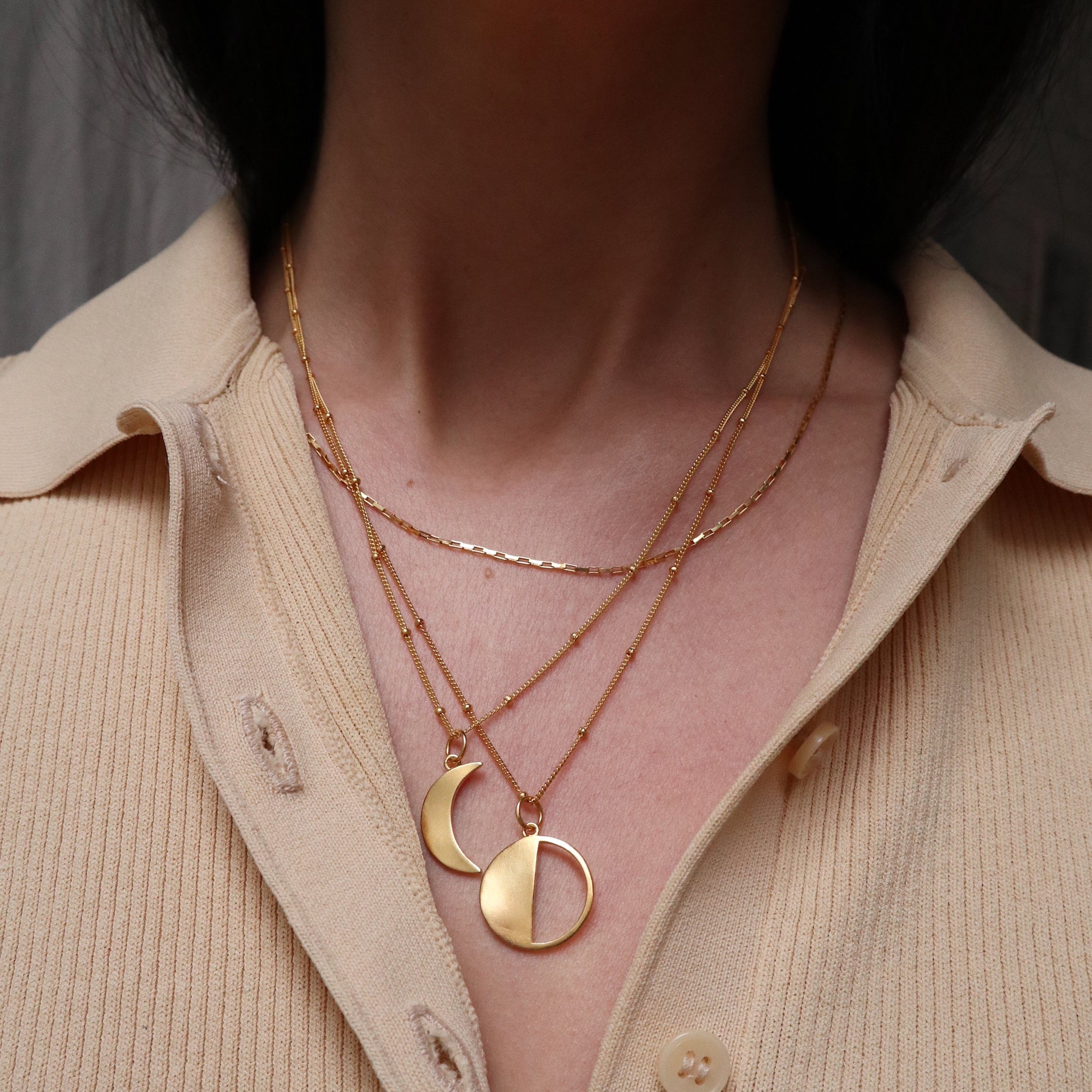 stella moon & stars silver necklace • soul sister gift • EFYTAL - EFYTAL  Jewelry